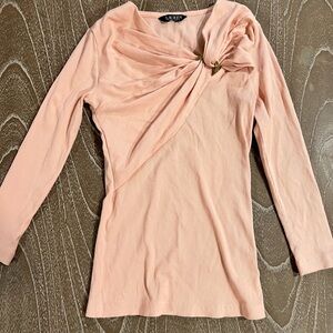 Lauren Ralph Lauren Women's Ring-Front Rib-Knit Top Size S